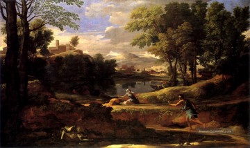  Klassische Kunst - Landschaft mit Menschen getötet von Schlange klassische Maler Nicolas Poussin